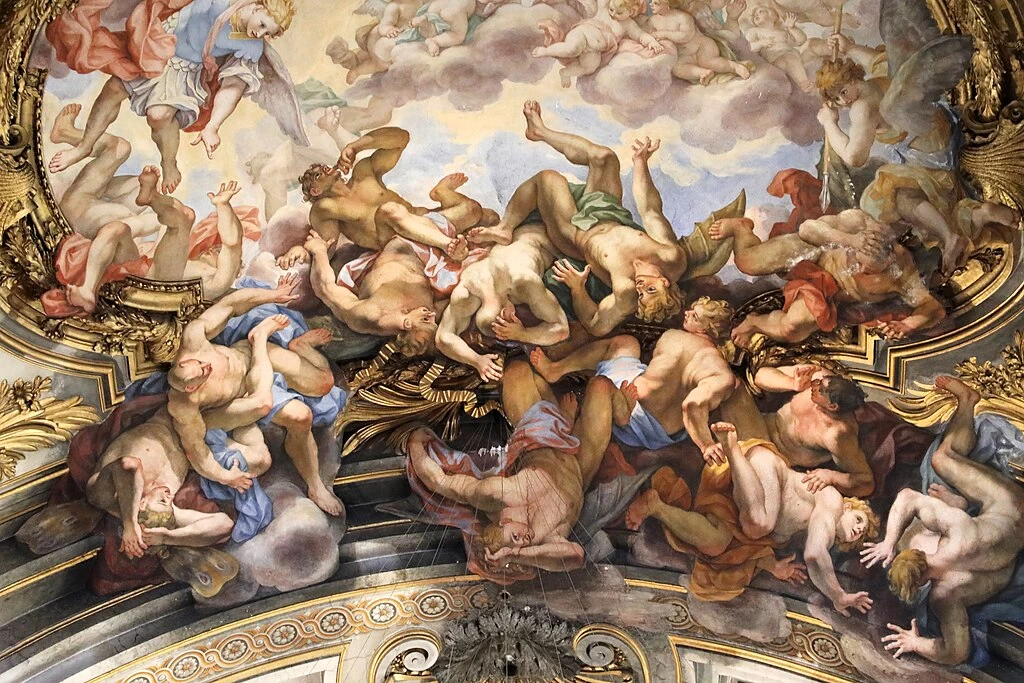 Caduta degli angeli ribelli - Basilica dei ss. dodici apostoli, Roma, dettaglio